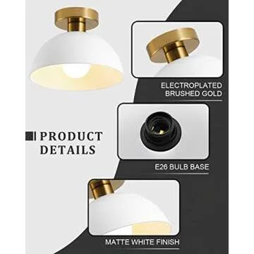 MIAOMEIO Modern Semi Flush Mount Ceiling Light Fixture