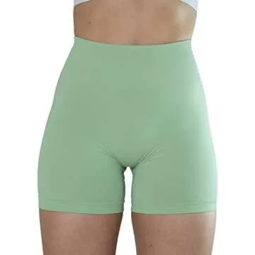 AUROLA Dream Collection Women Workout Shorts High Waist Gym Shorts, Scrunch Butt Seamless Athletic Shorts,Pastel Green,M