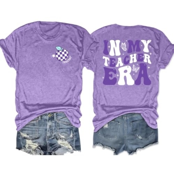 VVNTY Teacher Shirts for Women Stylish Teacher Gift T-Shirt