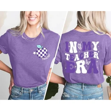 VVNTY Teacher Shirts for Women Stylish Teacher Gift T-Shirt