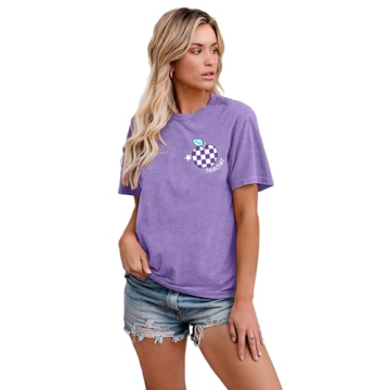 VVNTY Teacher Shirts for Women Stylish Teacher Gift T-Shirt