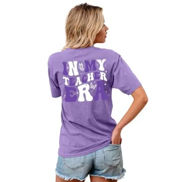 VVNTY Teacher Shirts for Women Stylish Teacher Gift T-Shirt
