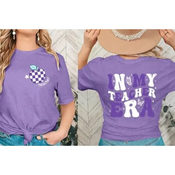 VVNTY Teacher Shirts for Women Stylish Teacher Gift T-Shirt