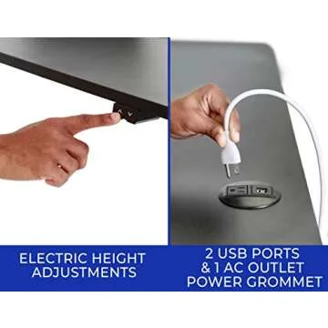 Stand Steady Tranzendesk Power Electric Desk with Charging