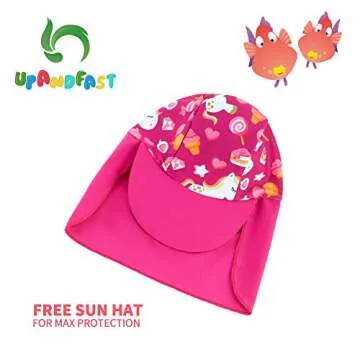 upandfast Baby Sunsuit with Sun Hat for Summer Fun