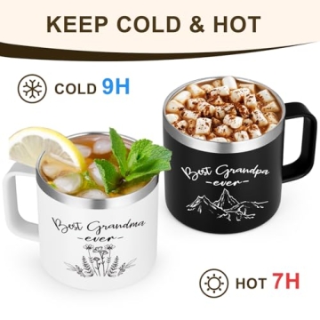 LiqCool Insulated Mugs for Grandparents - 14 Oz