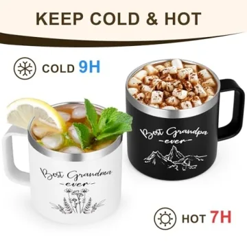 LiqCool Insulated Mugs for Grandparents - 14 Oz