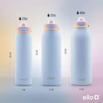 Ello 22oz Stainless Steel Water Bottle with Quick Fill