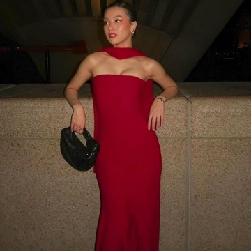 BIOPQQ Women's Chic Evening Gown for Prom and Parties