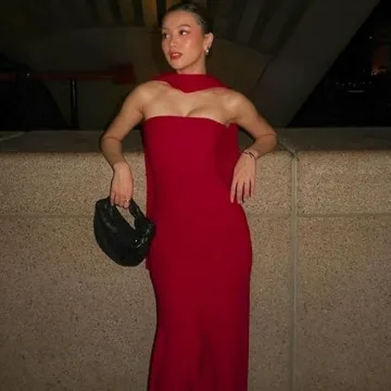 BIOPQQ Women's Chic Evening Gown for Prom and Parties