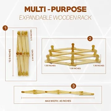 Stylish Expandable Wooden Wall Rack for Hats Belts More