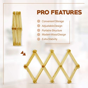 Stylish Expandable Wooden Wall Rack for Hats Belts More