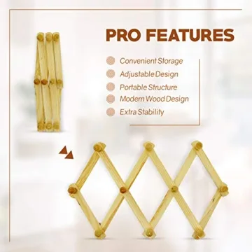 Stylish Expandable Wooden Wall Rack for Hats Belts More