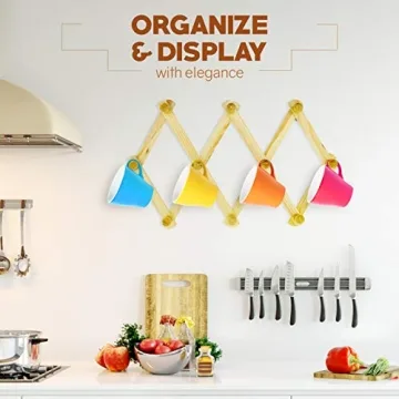 Stylish Expandable Wooden Wall Rack for Hats Belts More