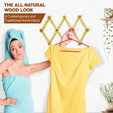 Stylish Expandable Wooden Wall Rack for Hats Belts More