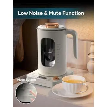 Electric Tea Kettle, INTASTING Glass Electric Kettle with tea Infuser and Precise knob temperature control, 1200W Fast Heating, BPA-Free, Easy to Clean, for Tea and coffee (White)