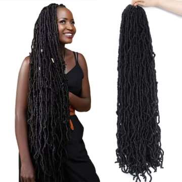Faux Locs Crochet Hair 36 Inch Soft Locs Pre-Looped Crochet Braids 6 Packs Long Braiding Hair Twists...