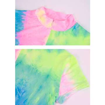 Sofkiny 2 Piece Outfits for Women Tie Dye Crop Top with Biker Shorts Tracksuits