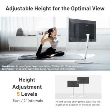 WALL A2 Series | Japanese Rolling Portable Free-Standing Universal TV Stand with Concealed Caster Wheels