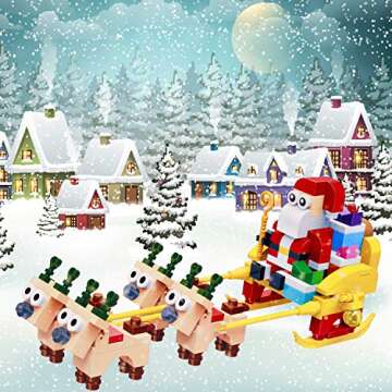 BanBao Christmas Toy Building Sets,Santa Claus Gift Toy ,Reindeer Snow Car Model Kit for 7 Year Old Girls Boys, Building Toys for Kids Ages 4-8, A Great Gifts for Kids Ages 4-8, 258 Pieces