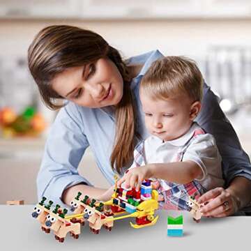 BanBao Christmas Toy Building Sets,Santa Claus Gift Toy ,Reindeer Snow Car Model Kit for 7 Year Old Girls Boys, Building Toys for Kids Ages 4-8, A Great Gifts for Kids Ages 4-8, 258 Pieces