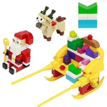 BanBao Christmas Toy Building Sets,Santa Claus Gift Toy ,Reindeer Snow Car Model Kit for 7 Year Old Girls Boys, Building Toys for Kids Ages 4-8, A Great Gifts for Kids Ages 4-8, 258 Pieces