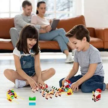 BanBao Christmas Toy Building Sets,Santa Claus Gift Toy ,Reindeer Snow Car Model Kit for 7 Year Old Girls Boys, Building Toys for Kids Ages 4-8, A Great Gifts for Kids Ages 4-8, 258 Pieces
