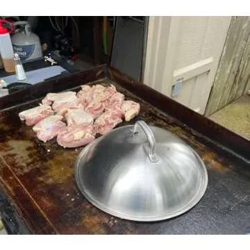 ZBXFCSH Griddle Accessories - Heavy Duty 12 Inch Round Basting Cover - Stainless Steel - Cheese Melting Dome and Steaming Cover - Best for Use in Flat Top Grill Cooking Indoor Outdoor- 2 Domes