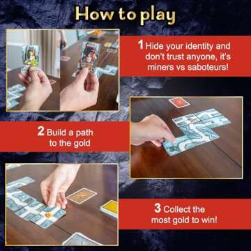 AMIGO Games Saboteur Strategy Card Game – The Adventurous Gold Mining Game Following Your Dwarves Through The Tunnels – Simple to Learn & Perfect for Family Game Night – Kids & Adults Ages 8+