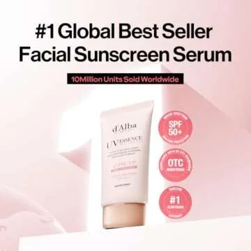 d'alba Piedmont Waterfull Tone-Up Sunscreen Serum BROAD SPECTRUM SPF 50 + Korean Sunscreen for Face, All Skin Tones, Sweat Proof Formula (1.69 fl.oz.)