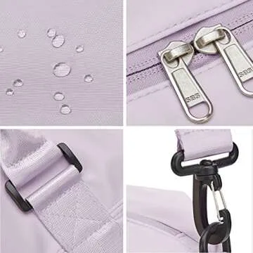 Travel Gym Bag for Women, LANBX Tote Bag Carry on Luggage Sport Duffle Weekender Overnight Bags with Wet Pocket (Light Purple)