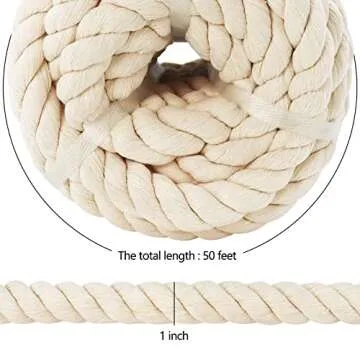 Natural White Cotton Rope for Crafts and Outdoor Activities