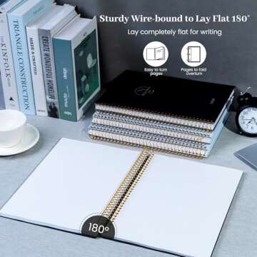 FLYING EAGLE 8.5 x 11 Large Graph Notebook Journal Spiral Graph Grid Notebook 210 Pages Hardcover Graph Notebook Engineering Paper Notebook Graphing Notebook for Men Women, Black