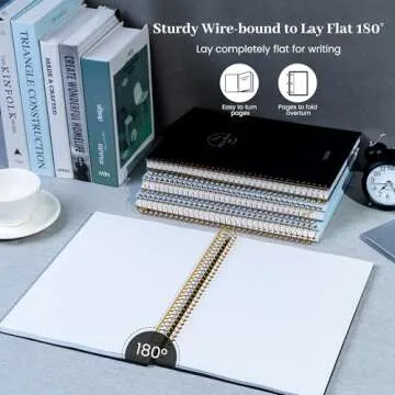 FLYING EAGLE 8.5 x 11 Large Graph Notebook Journal Spiral Graph Grid Notebook 210 Pages Hardcover Graph Notebook Engineering Paper Notebook Graphing Notebook for Men Women, Black