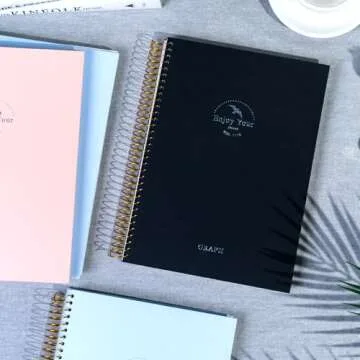 FLYING EAGLE 8.5 x 11 Large Graph Notebook Journal Spiral Graph Grid Notebook 210 Pages Hardcover Graph Notebook Engineering Paper Notebook Graphing Notebook for Men Women, Black