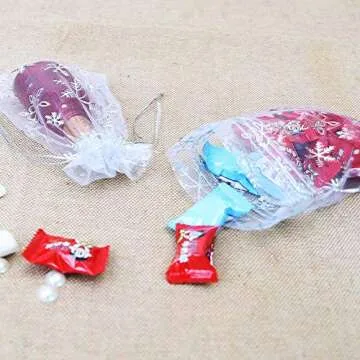 Stratalife 4X6 Bags Xmas Organza Bags Drawstring Bags Snowflake Jewelry Pouches Favor Bags Small Jewelry Bags 100Pcs (Snowflake 4x6)