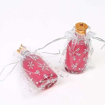 Stratalife 4X6 Bags Xmas Organza Bags Drawstring Bags Snowflake Jewelry Pouches Favor Bags Small Jewelry Bags 100Pcs (Snowflake 4x6)