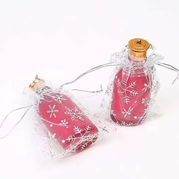 Stratalife 4X6 Bags Xmas Organza Bags Drawstring Bags Snowflake Jewelry Pouches Favor Bags Small Jewelry Bags 100Pcs (Snowflake 4x6)