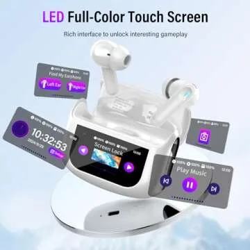 Bluetooth 5.4 Earbuds with Touch Screen & ANC Features