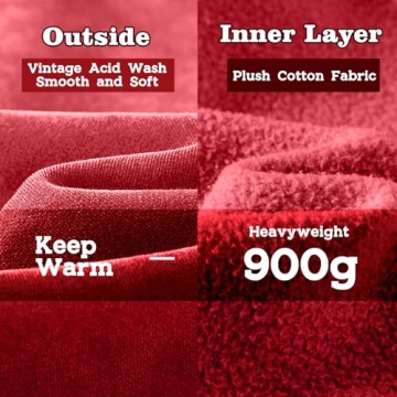 FAIABLE Mens Plush Hoodies Pullover - Ultimate Comfort