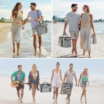 Maelstrom Soft Cooler Bag,Soft Sided Cooler,30 Cans Collapsible Cooler,Insulated Ice Chest,Large Leakproof Camping Cooler,Portable Travel Cooler for Kayaking,Beach,Gray