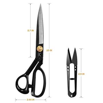 Durable 10 Inch Fabric Dressmaking Scissors for All Uses