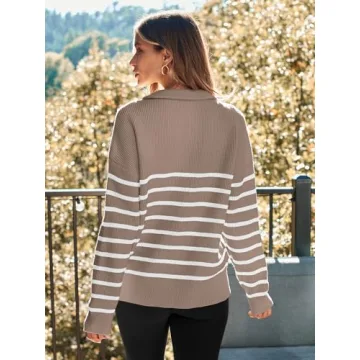 LILLUSORY Oversized Quarter Zip Sweater for Women