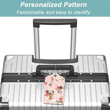 Rimilak 3 Pcs Stylish PU Leather Luggage Tags Set