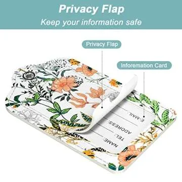 Rimilak 3 Pcs Stylish PU Leather Luggage Tags Set