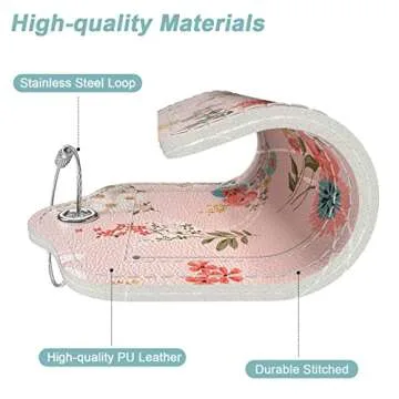 Rimilak 3 Pcs Stylish PU Leather Luggage Tags Set