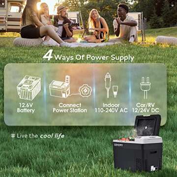 EUHOMY 12 Volt Refrigerator, 32QT(30L) Portable Refrigerator, Car Fridge APP Control, Car Refrigerator 12/24V DC 110-240V AC, Portable Freezer Usable Battery for Camping, Travel, Truck, Outdoor