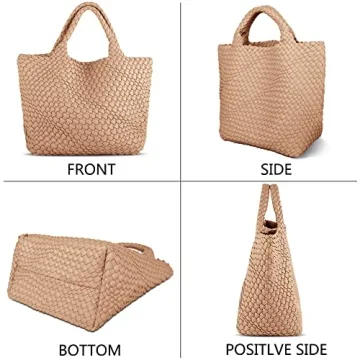 MJUEO Vegan Leather Woven Bag - Chic & Versatile Handbag