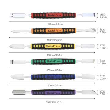 【Best Deals】OriGlam 6pcs Dual Ends Metal Spudger Set, Professional Pry Opening Spudger, Prying Opening Repair Tool Kit for iPhone iPad iPod Mobile Phone Tablet Laptop Mp3 Watch