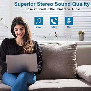 BULYPAZY Bluetooth Headband Headphones for Women, Wireless Headband Headphones with HD Speakers, Fas...